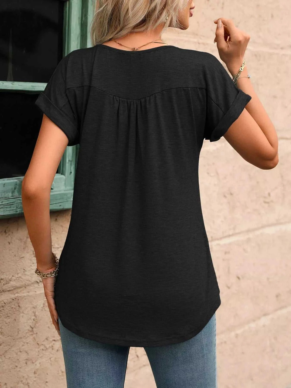 Casual Button Detail Henley T-Shirt 100100202602054 28 Affordable Fashion Under $100 Jerry's Apparel 