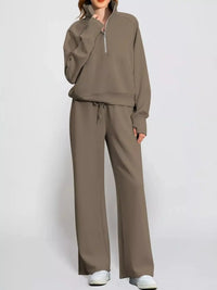 Half-Zip Sweatshirt and Wide-Leg Pants Set 101001840100593 40 Affordable Fashion Under $100 Jerry's Apparel 