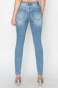 Full Size High Rise Knee Distressed Skinny Jeans