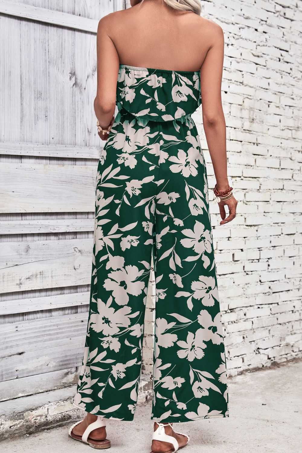 Perfee Floral Strapless Wide Leg Jumpsuit 100100508461158 33 Affordable Fashion Under $100 Jerry's Apparel 