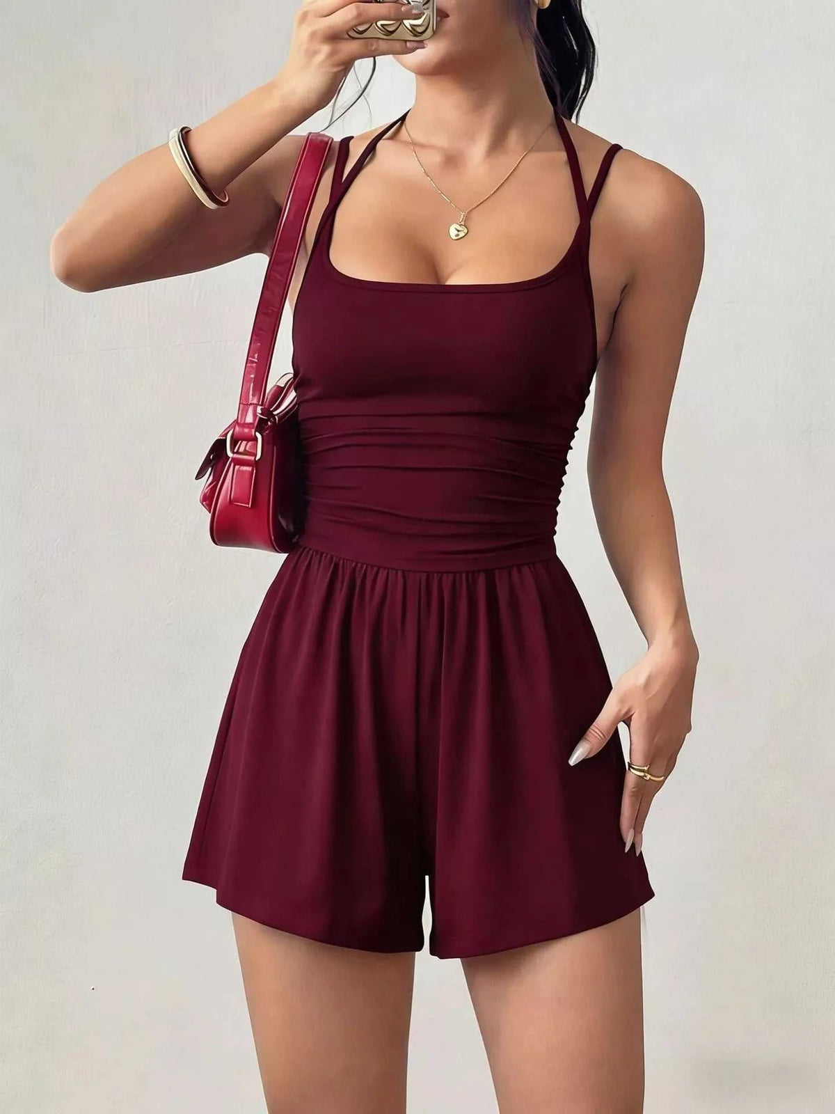 Ruched Spaghetti Strap Romper 100100748306286 25 Affordable Fashion Under $100 Jerry's Apparel 
