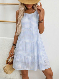 Plaid Round Neck Sleeveless Mini Dress 100100093541083 32 Affordable Fashion Under $100 Jerry's Apparel 