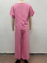 Full Size Solid Color Top and Wide-Leg Pants Set Plus Size 101001963770121 46 Affordable Fashion Under $100 Jerry's Apparel 