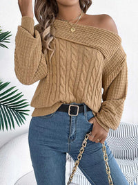 One Shoulder Cable Knit Sweater 101002219934825 38 Affordable Fashion Under $100 Jerry's Apparel 
