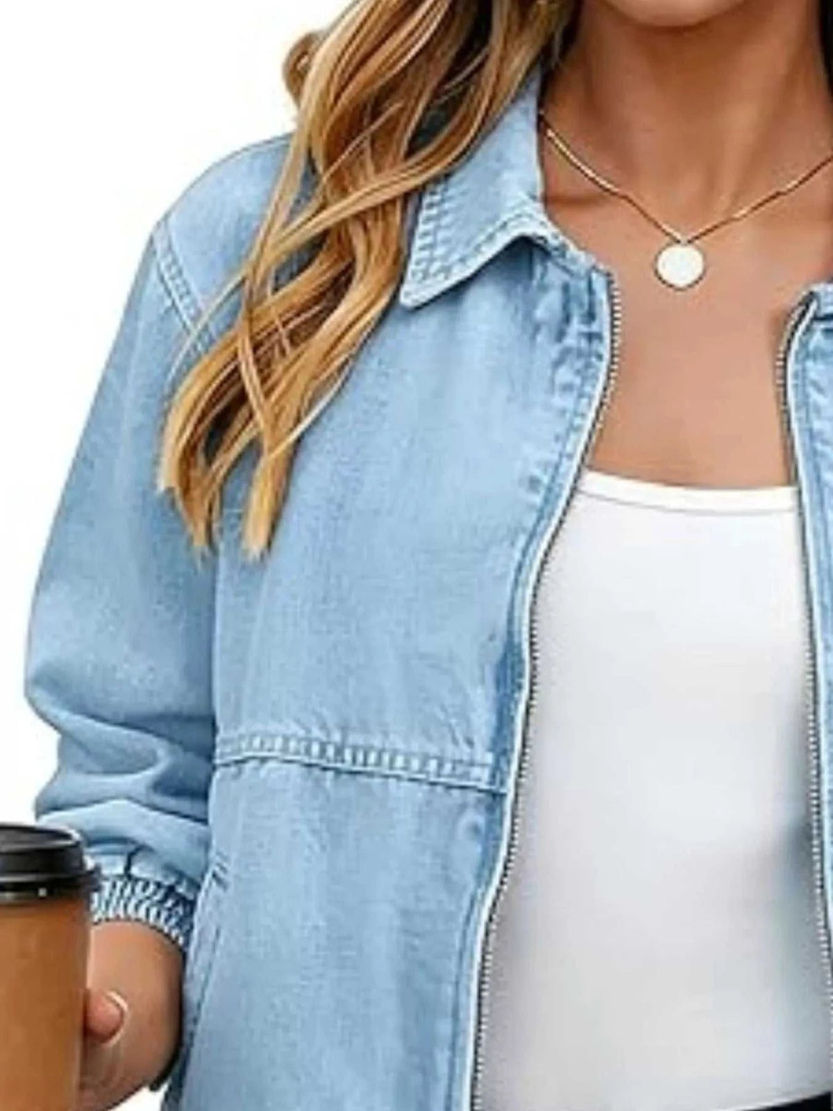 Classic Zip-Up Denim Jacket 101003368738223 64 Affordable Fashion Under $100 Jerry's Apparel 