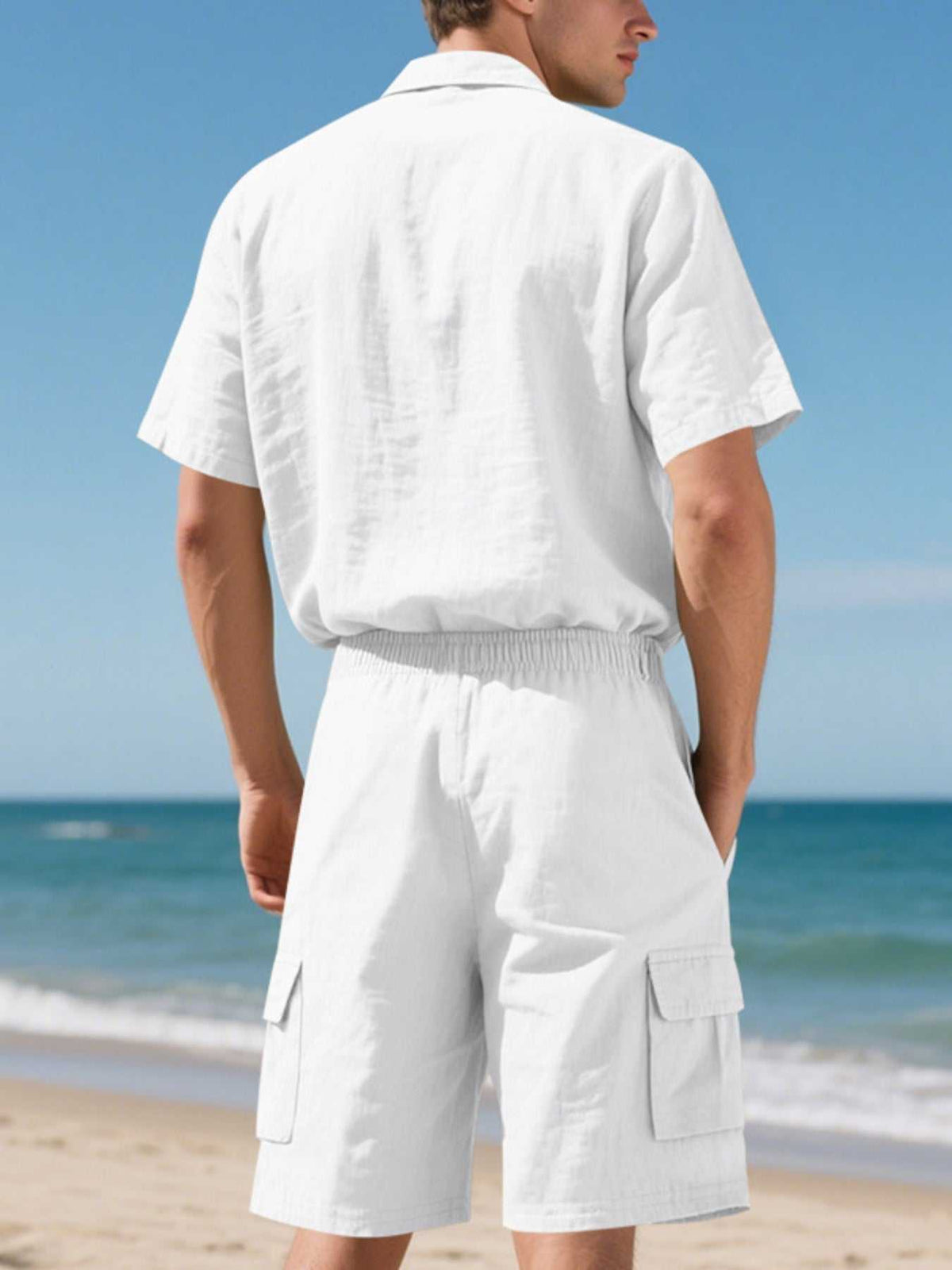 Men's Full Size Button Up Shirt and Shorts Set Plus Size 100400974487606 48 Affordable Fashion Under $100 Jerry's Apparel 