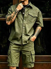 Men's Full Size Cargo Shirt and Shorts Set Plus Size 104001756887316 61 Affordable Fashion Under $100 Jerry's Apparel 