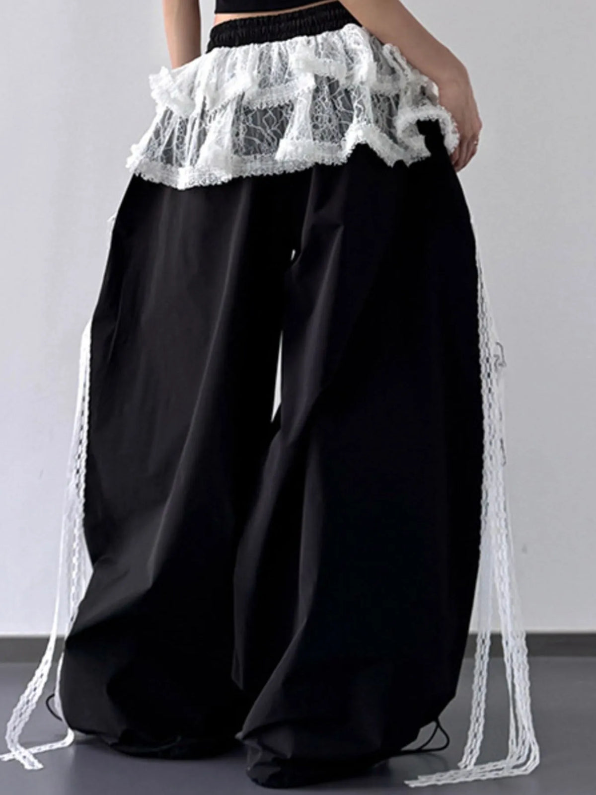 Drawstring Wide Leg Pants