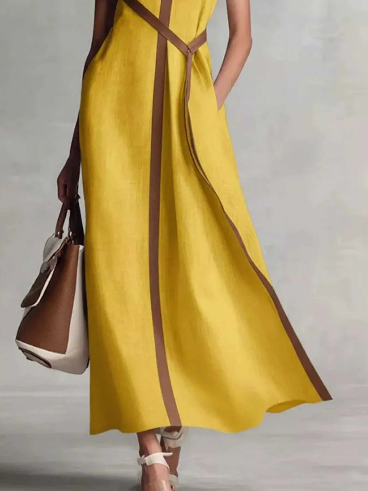Full Size Contrast Trim Sleeveless Maxi Dress Plus Size 100100764511905 41 Affordable Fashion Under $100 Jerry's Apparel 