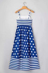 Striped Polka Dot Patchwork High Waist Spaghetti Straps Maxi Dress 100100896667563 47 Affordable Fashion Under $100 Jerry's Apparel 