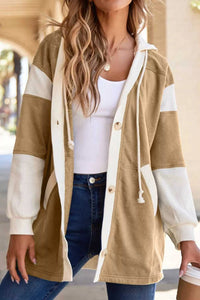 Color Block Knit Trim Drawstring Hoodie 100100872372432 62 Affordable Fashion Under $100 Jerry's Apparel 