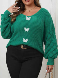 Plus Size Butterfly Dropped Shoulder Sweater 101002956712112 41 Affordable Fashion Under $100 Jerry's Apparel 