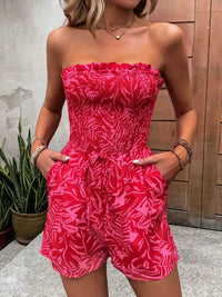 Perfee Smocked Printed Tube Romper with Pockets 100100478141583 29 Affordable Fashion Under $100 Jerry's Apparel 