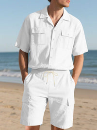 Men's Full Size Button Up Shirt and Shorts Set Plus Size 100400974487606 48 Affordable Fashion Under $100 Jerry's Apparel 