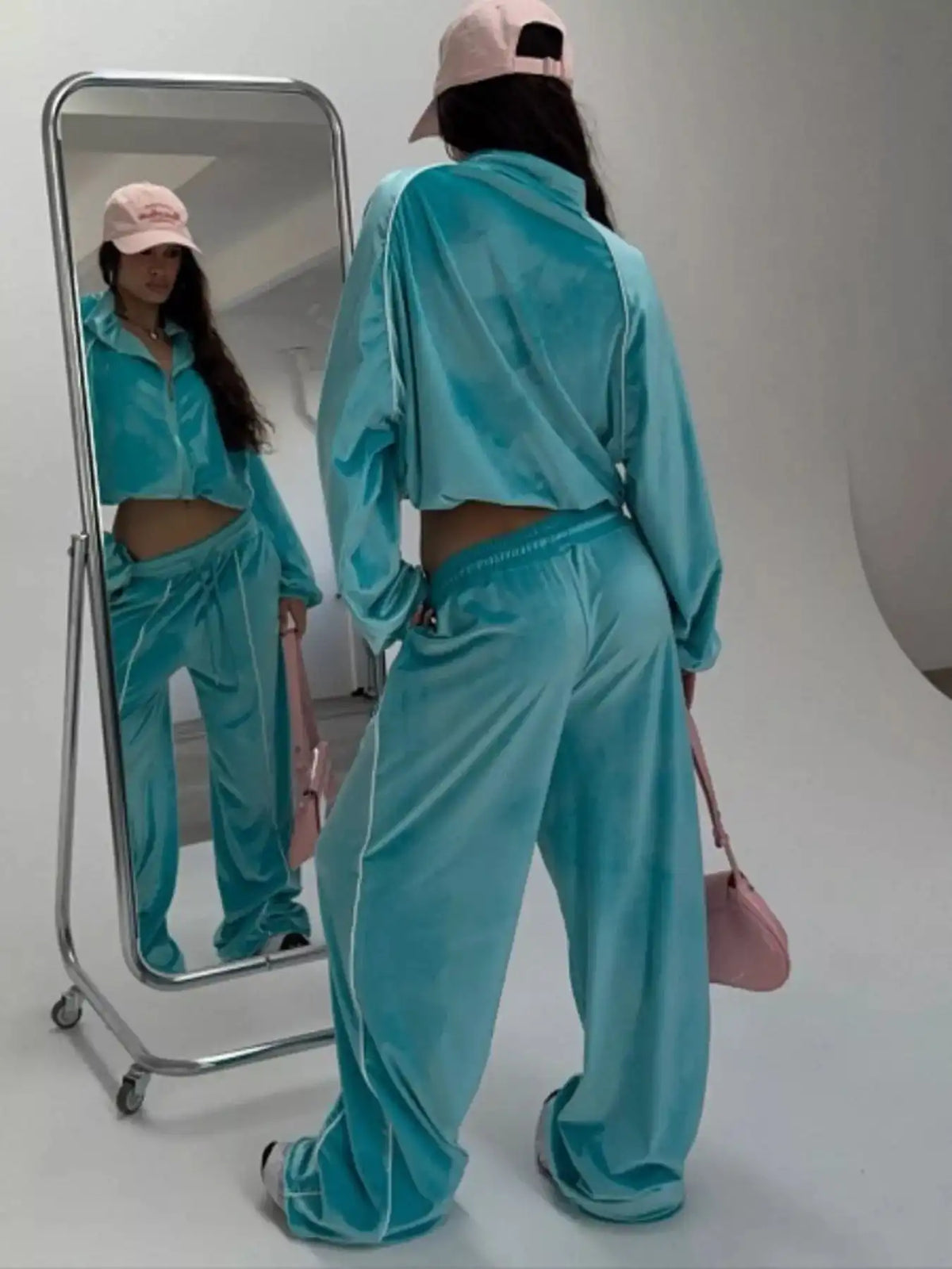 Zip Up Long Sleeve Top and Pants Set 100100041239879 73 Affordable Fashion Under $100 Jerry's Apparel 