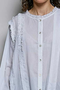 POL Lightweight Ruffle Trim Round Neck Woven Shirt 100100795961702 61 Affordable Fashion Under $100 Jerry's Apparel 