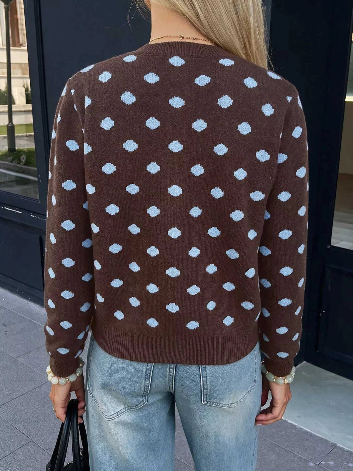 Polka Dot Button Up Cardigan 100100455414411 44 Affordable Fashion Under $100 Jerry's Apparel 