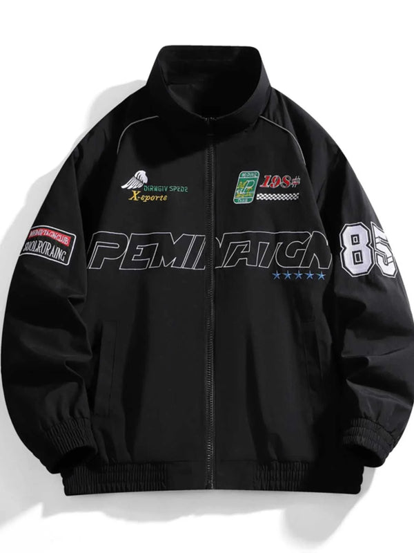 Men's Racing-Inspired Zip Up Bomber Jacket 100400808358281 75 Affordable Fashion Under $100 Jerry's Apparel 