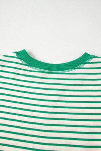Striped Flounce Sleeve Casual Blouse