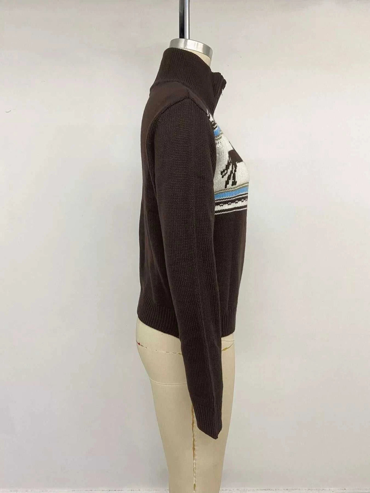 Horse Zip Up Mock Neck Cardigan 101002545431785 56 Affordable Fashion Under $100 Jerry's Apparel 