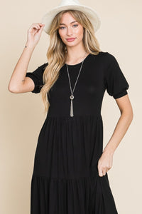 Short Sleeve Tiered Maxi Dress