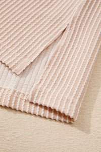 Casual Ribbed Short Sleeve Round Neck T-Shirt