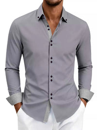 Men's Full Size Slim Fit Contrast Trim Shirt Plus Size 104001791906006 38 Affordable Fashion Under $100 Jerry's Apparel 
