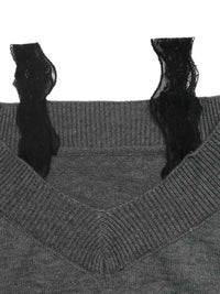 Off-Shoulder Lace Trim Sweater 100100123351801 43 Women's Sweaters and Knitwear Jerry's Apparel 