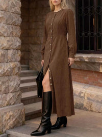 Corduroy Button-Down Maxi Dress 101001882053636 62 Affordable Fashion Under $100 Jerry's Apparel 