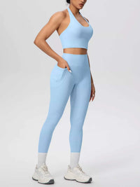 Halter Neck Crop Top and High-Waisted Leggings Active Set 101006684139191 85 Affordable Fashion Under $100 Jerry's Apparel 
