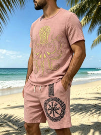 Men's Full Size Round Neck Tee and Shorts Set Plus Size 100400477639442 40 Affordable Fashion Under $100 Jerry's Apparel 