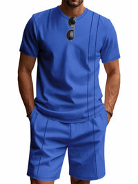Men's Full Size Casual Striped Short Sleeve T-Shirt and Shorts Set Plus Size 100400924014862 31 Affordable Fashion Under $100 Jerry's Apparel 