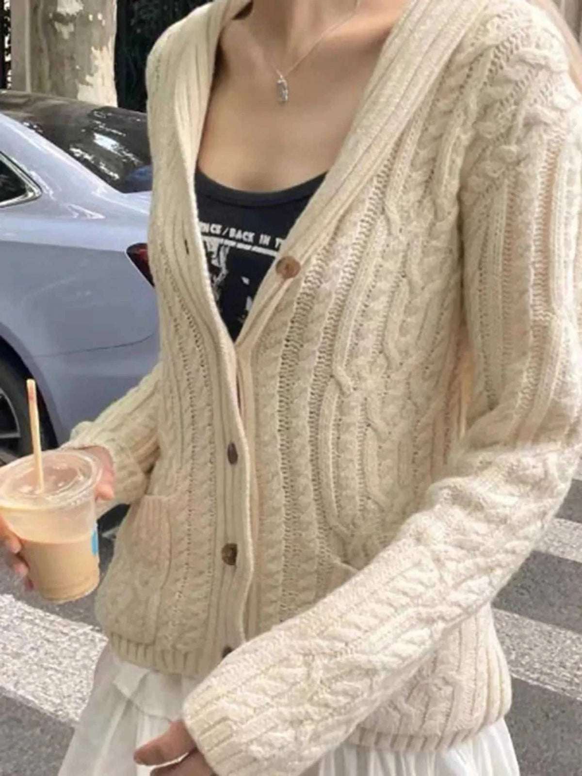 Cable Knit Button Up Cardigan 100100237685372 73 Affordable Fashion Under $100 Jerry's Apparel 