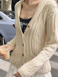 Cable Knit Button Up Cardigan 100100237685372 73 Affordable Fashion Under $100 Jerry's Apparel 