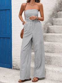 Striped Strapless Wide Leg Jumpsuit 100100424719142 40 Affordable Fashion Under $100 Jerry's Apparel 