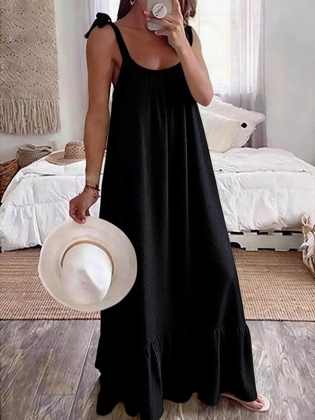 Sleeveless Tie Strap Flowy Maxi Dress 100100361101152 36 Affordable Fashion Under $100 Jerry's Apparel 