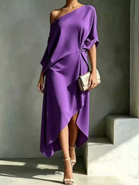 Full Size One-Shoulder Asymmetric Hem Midi Dress Plus Size 101001732260581 53 Gifts for Her Jerry's Apparel 