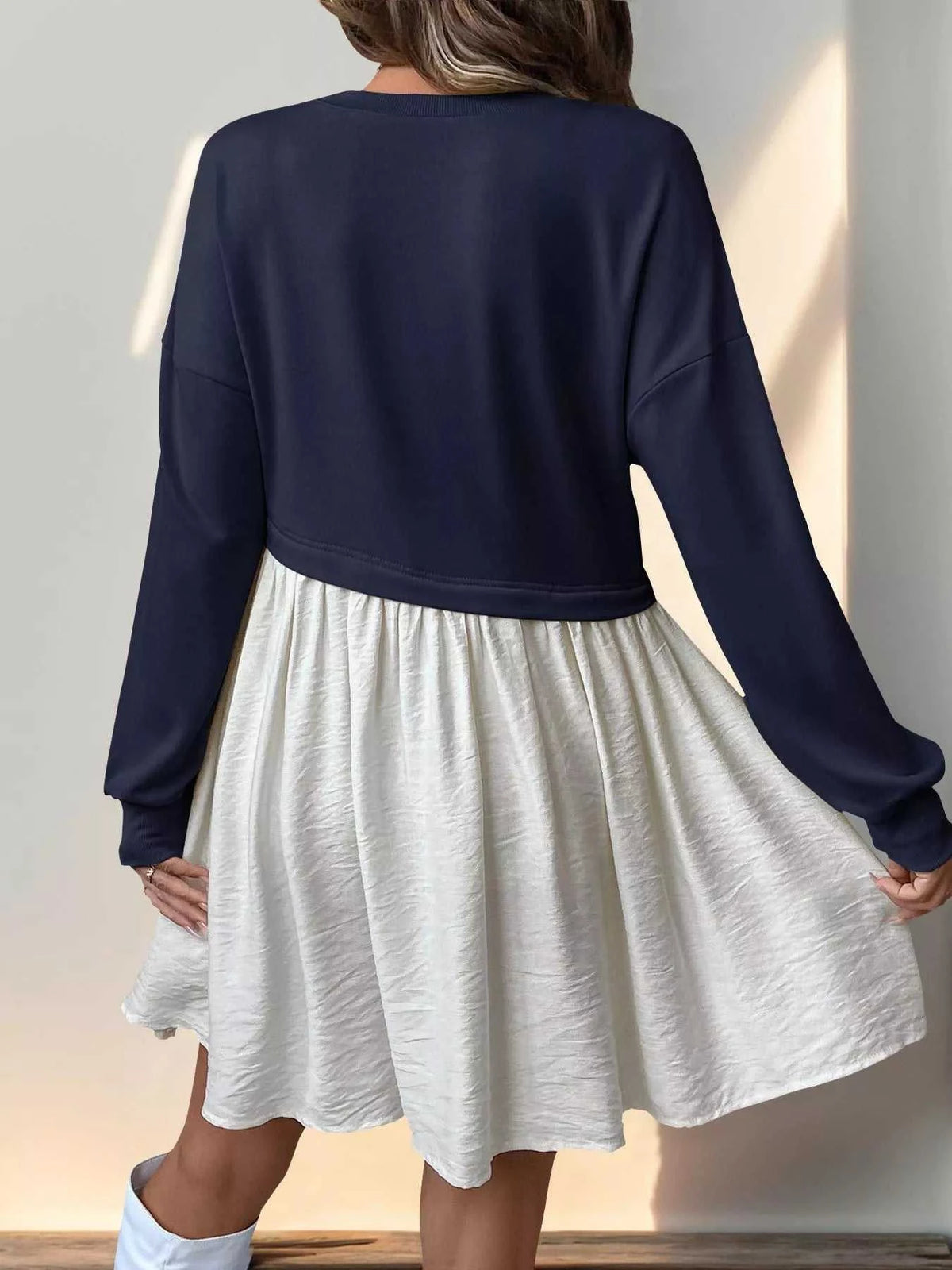 Two-Tone Dropped Shoulder Dress 100100598415938 49 Gifts for Her Jerry's Apparel 