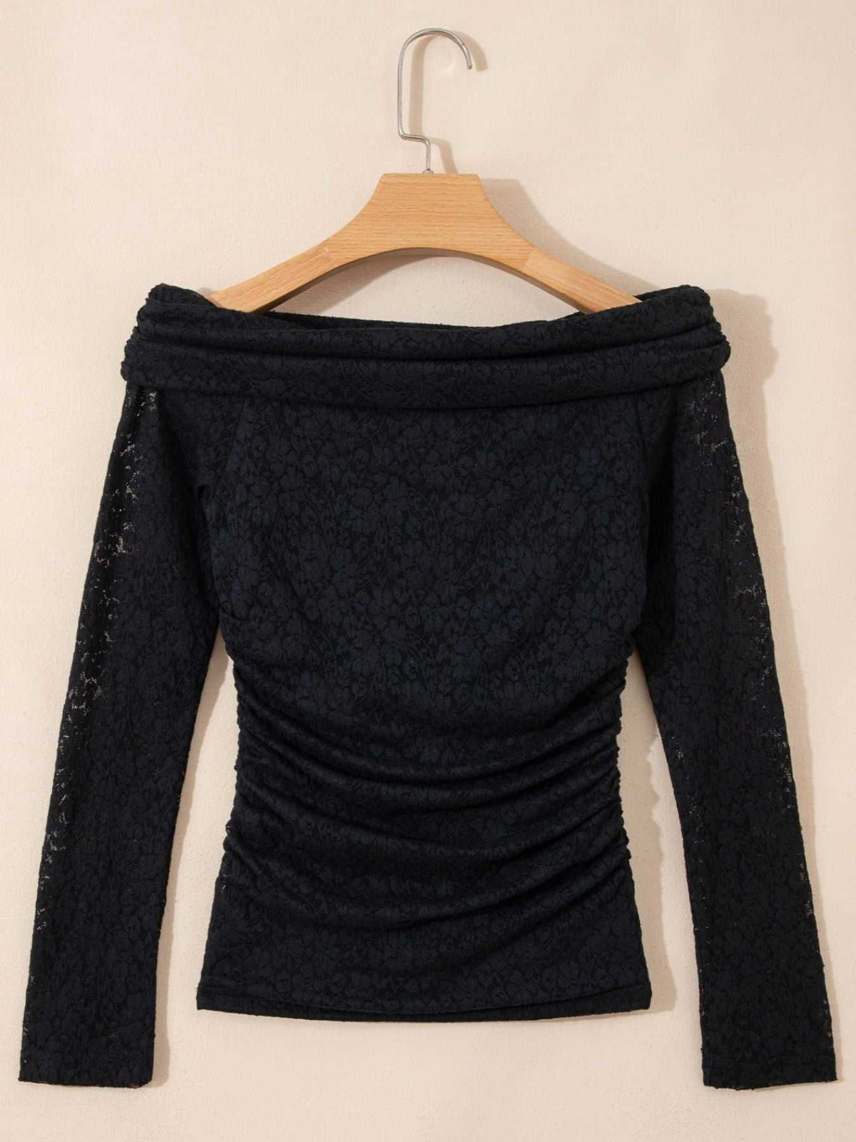 Floral Lace Off-shoulder Long Sleeve Slim Top 100100836297043 34 Affordable Fashion Under $100 Jerry's Apparel 