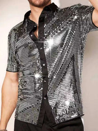Men's Sequin Button Up Shirt 100400175153420 36 Affordable Fashion Under $100 Jerry's Apparel 