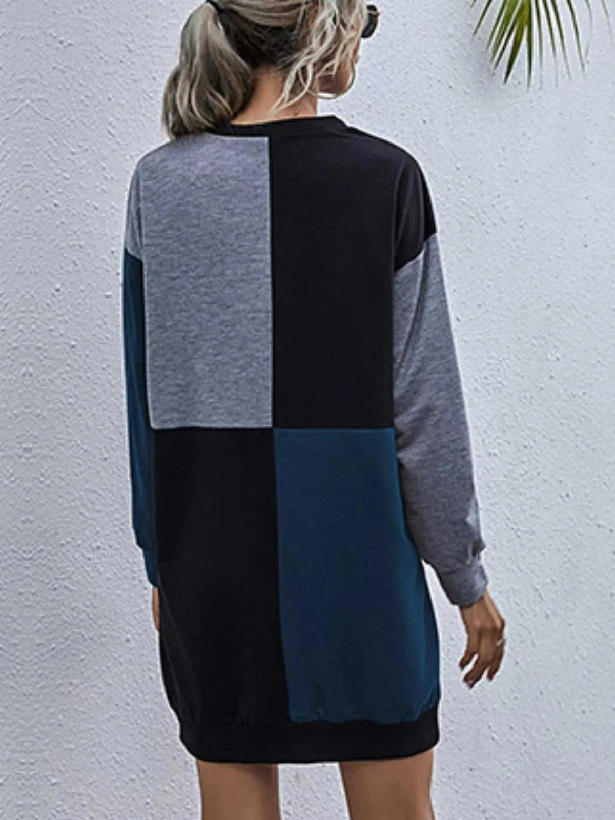 Color Block Casual Long Sleeve Mini Dress 100100333522712 29 Gifts for Her Jerry's Apparel 