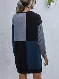 Color Block Casual Long Sleeve Mini Dress 100100333522712 29 Gifts for Her Jerry's Apparel 