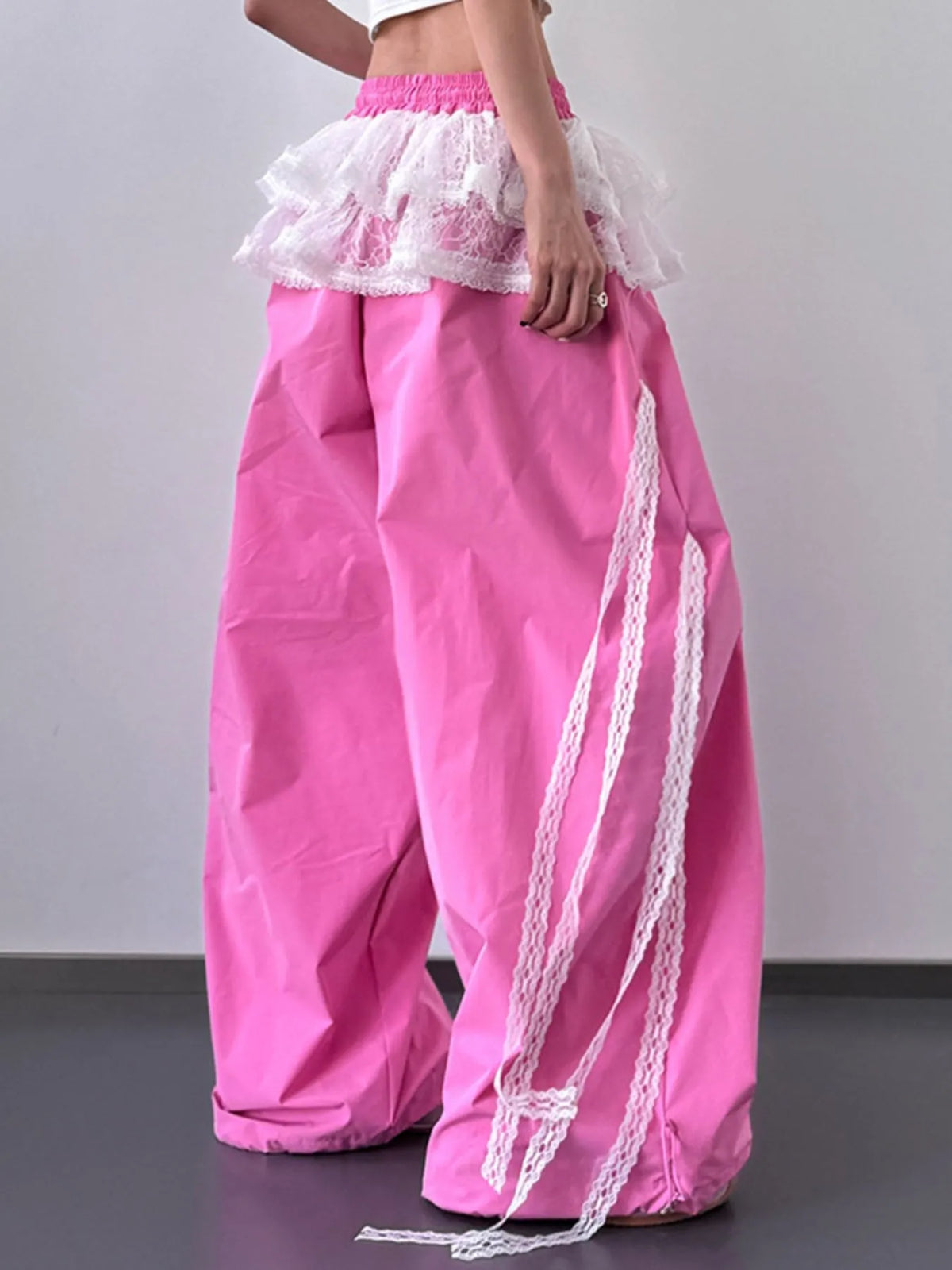 Drawstring Wide Leg Pants