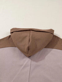 Oversize Waffle Patchwork Exposed Seam Casual Hoodie 100100932078895 56 Affordable Fashion Under $100 Jerry's Apparel 