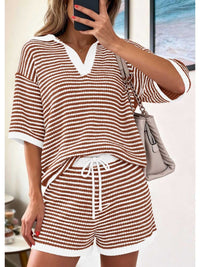 Striped Knit Polo Shirt & Shorts Set 100100978599533 65 Affordable Fashion Under $100 Jerry's Apparel 