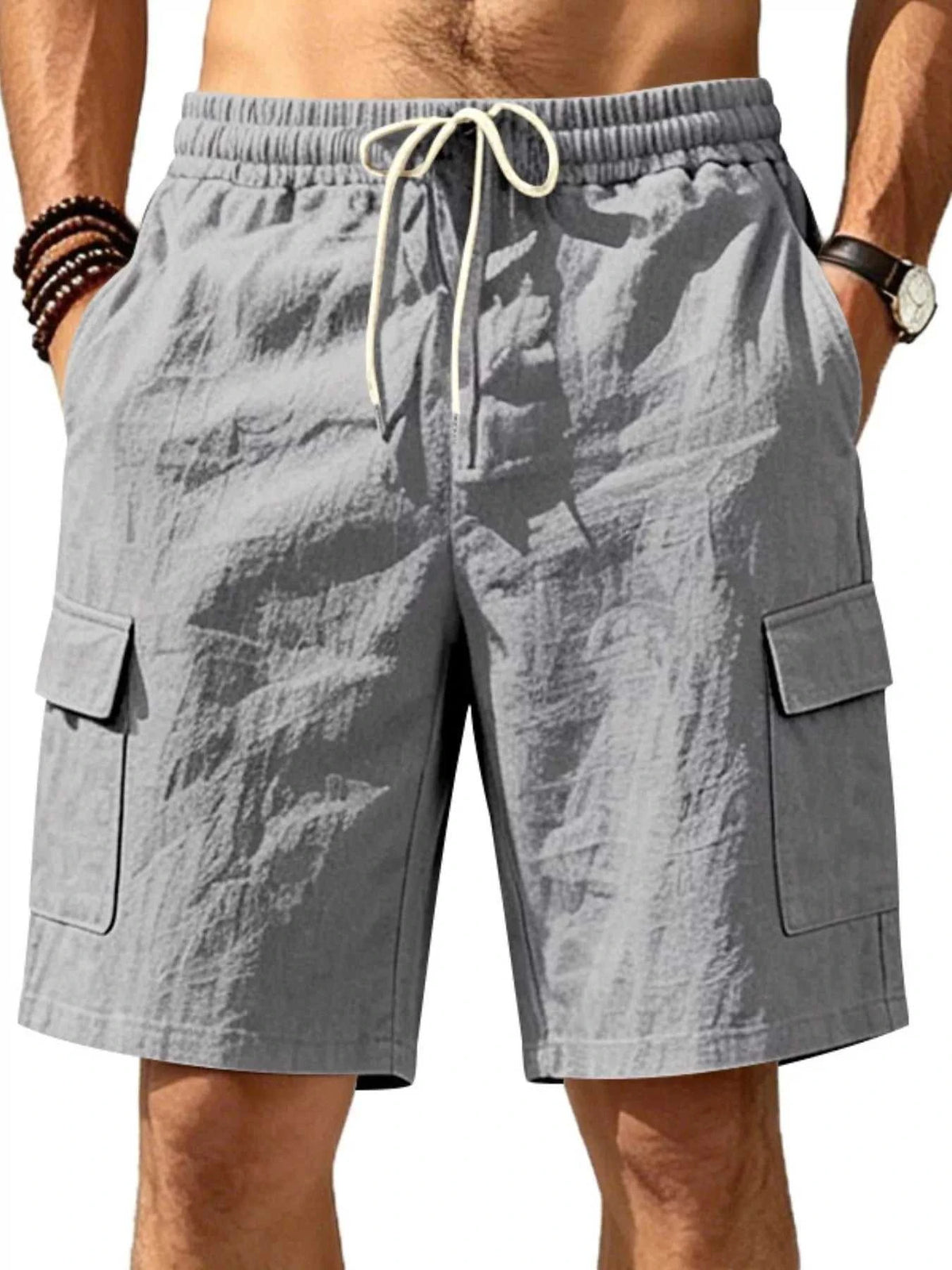 Men's Plus Size Casual Cargo Shorts with Drawstring Waist 100400477807470 36 Affordable Fashion Under $100 Jerry's Apparel 
