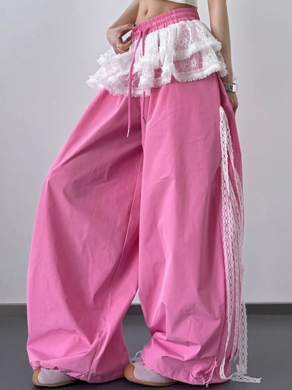 Drawstring Wide Leg Pants