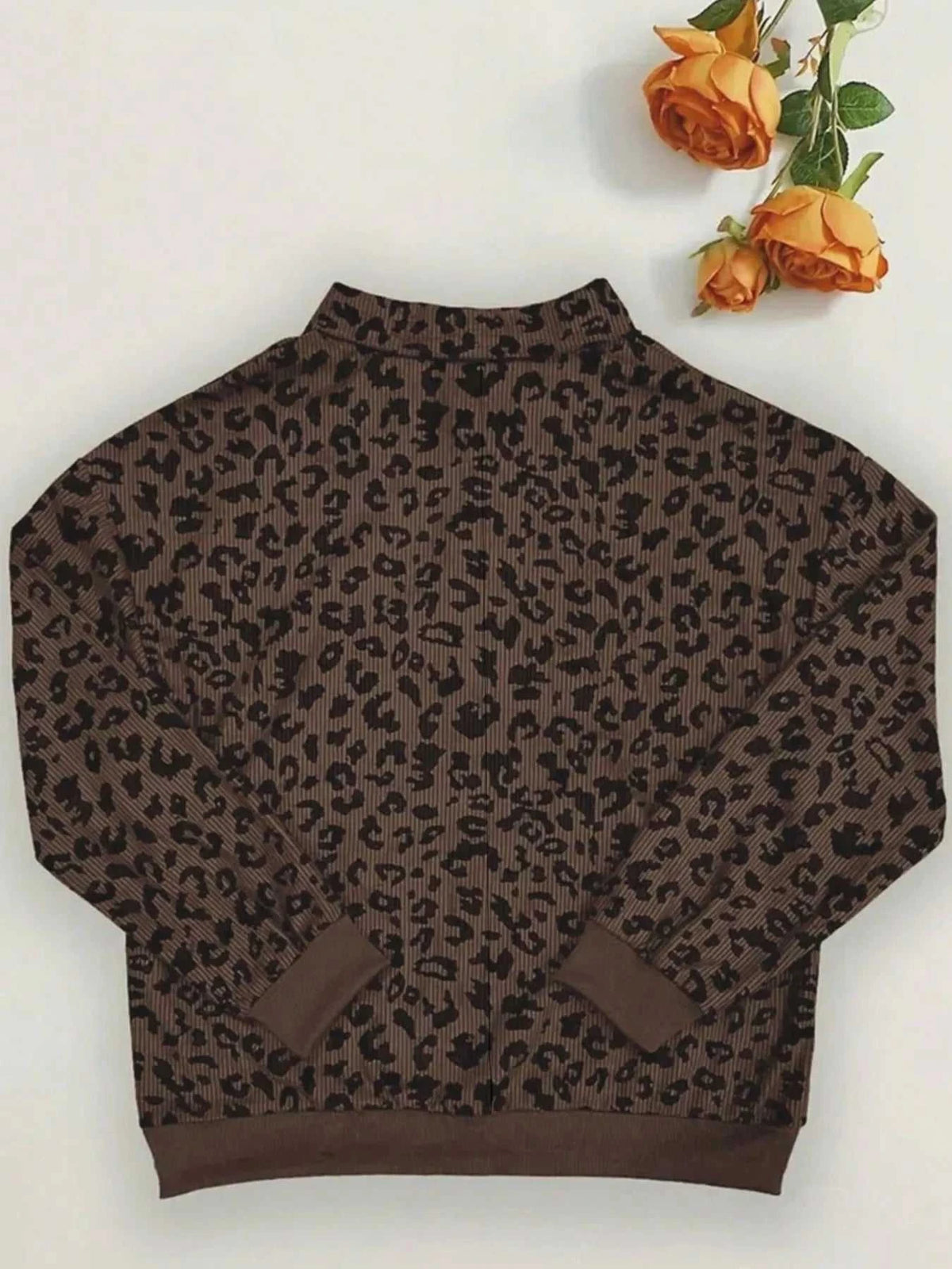 Leopard Print Quarter-Zip Sweatshirt 101001865802464 52 Affordable Fashion Under $100 Jerry's Apparel 