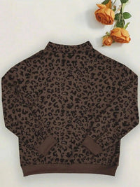 Leopard Print Quarter-Zip Sweatshirt 101001865802464 52 Affordable Fashion Under $100 Jerry's Apparel 