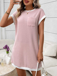 Contrast Trim Ribbed Knit Mini Dress with Pocket 100100281069040 32 Affordable Fashion Under $100 Jerry's Apparel 